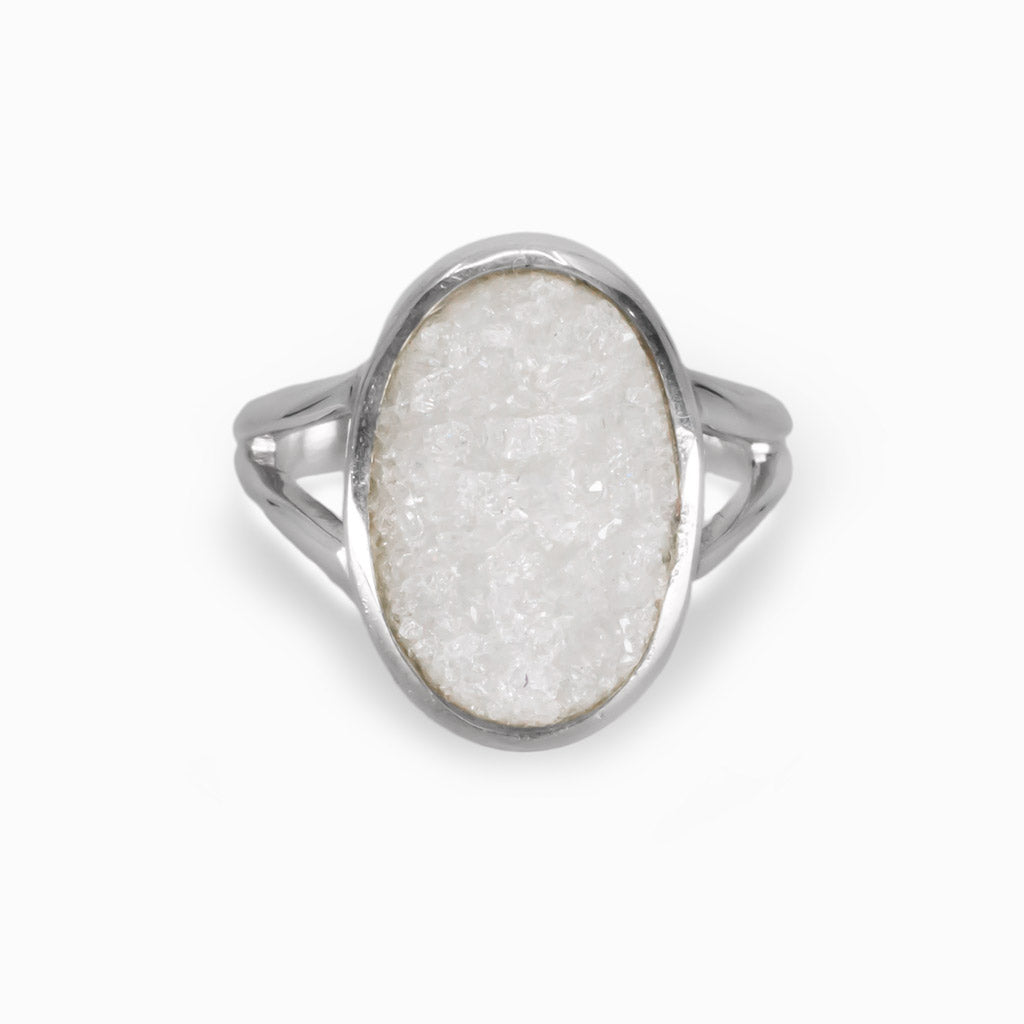 Clear Quartz Druzy Ring Made in Earth
