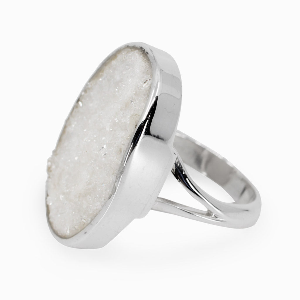 Clear Quartz Druzy Ring