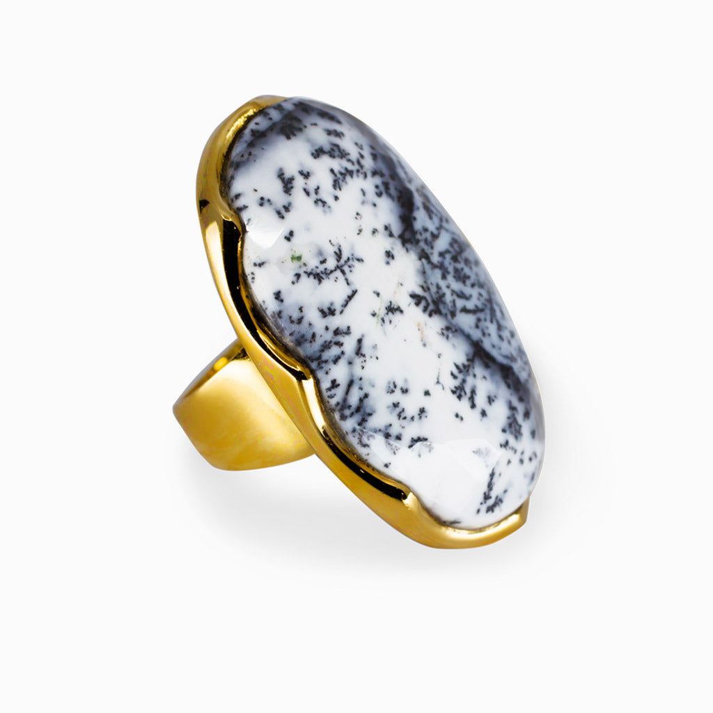 Dendritic Opal Ring