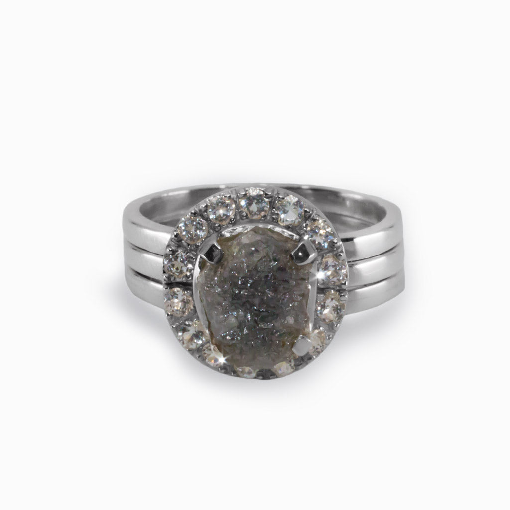 Raw grey hot sale diamond ring