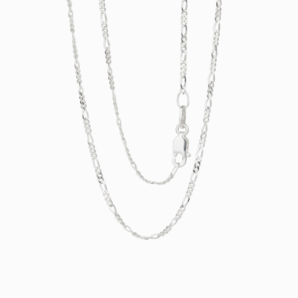Sterling Silver Diamond Cut Figaro Chain Made In Earth US