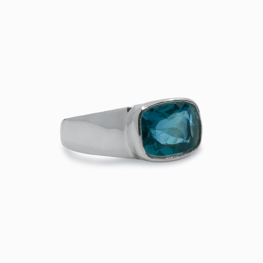 Faceted Rectangle Fluorite ring