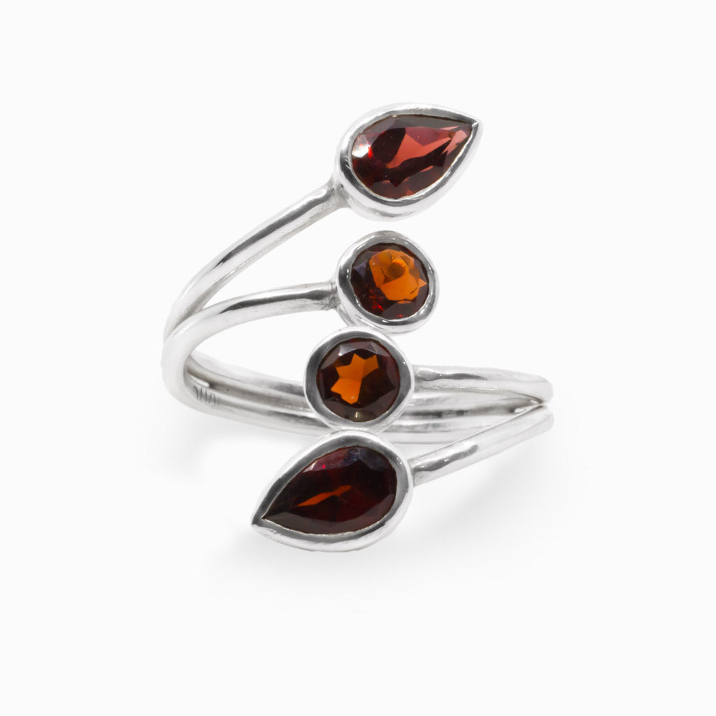 Orange Garnet Vine Ring Made in Earth