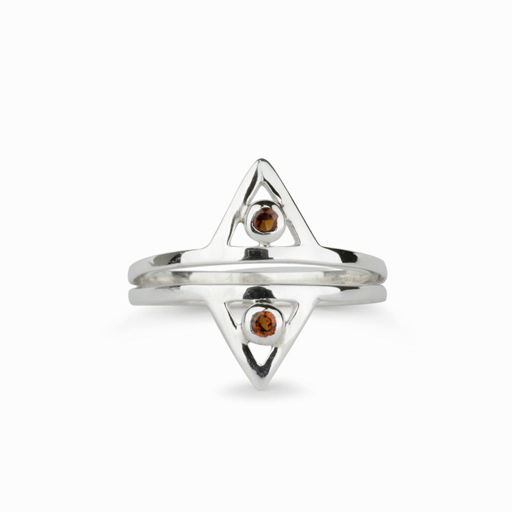 Orange Garnet Ring Made in Earth