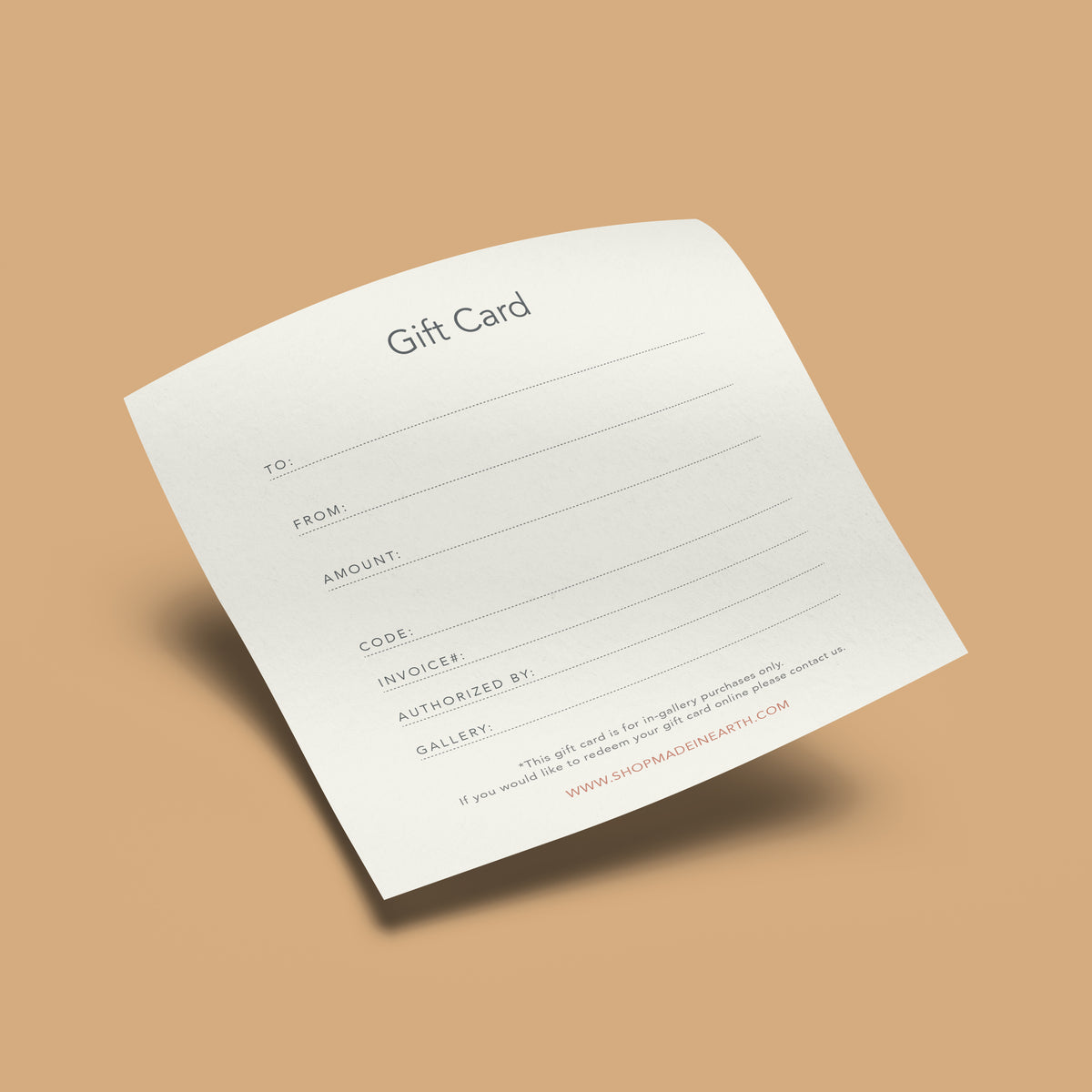 Gift Card mock up