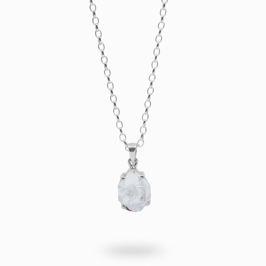Herkimer Diamond Necklace | Made in Earth US Pendant with 28 inch Chain