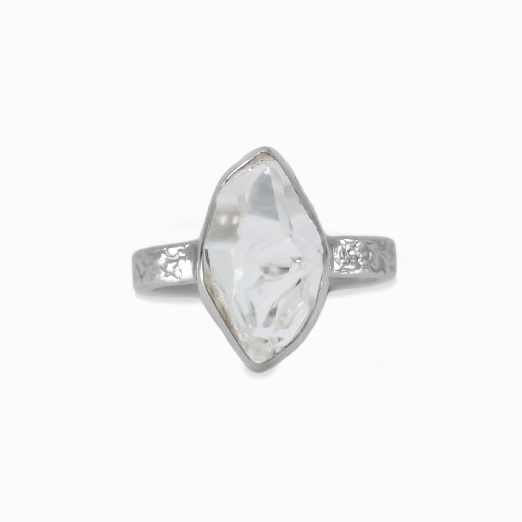 Raw Herkimer Diamond Ring