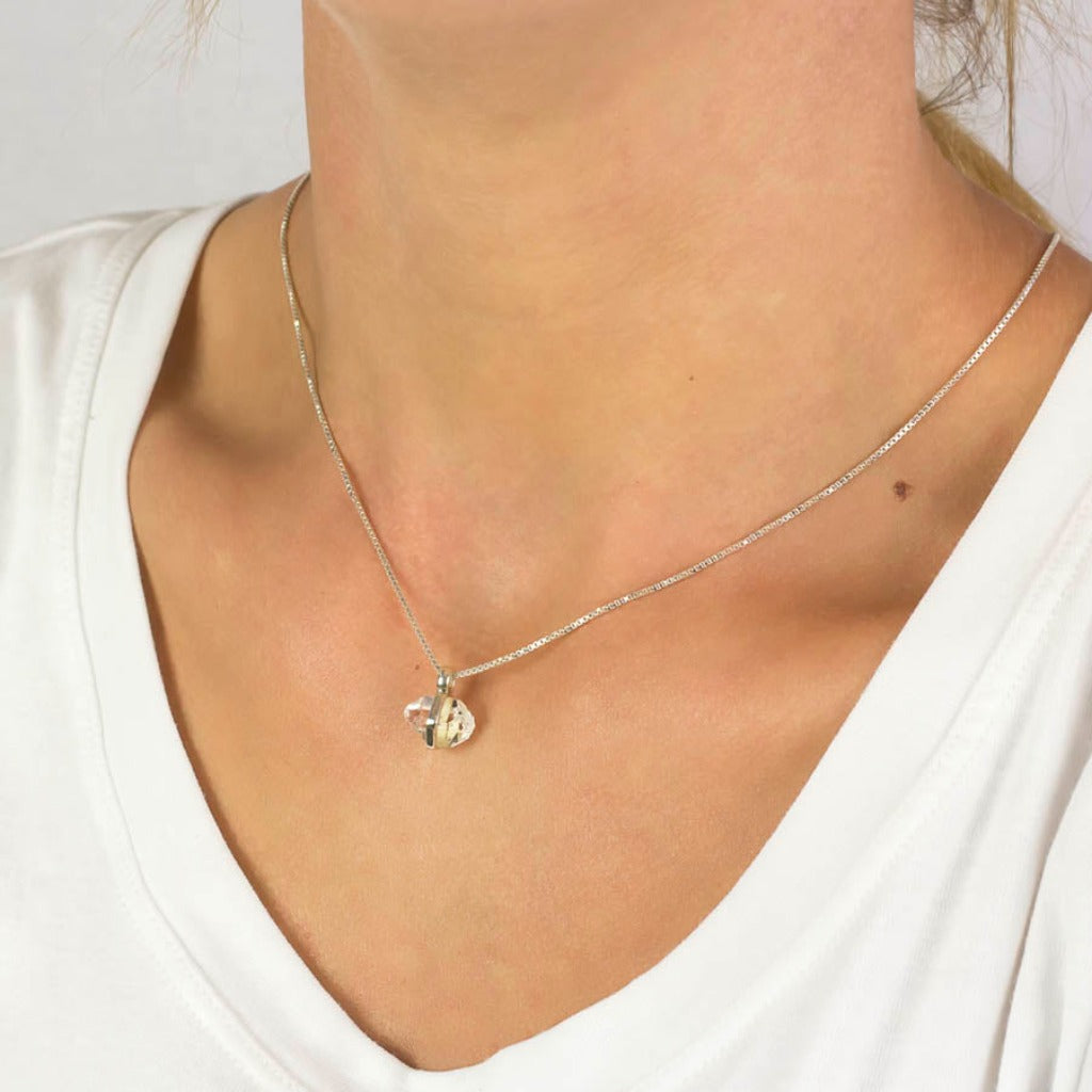 Herkimer Diamond Pendant on Model