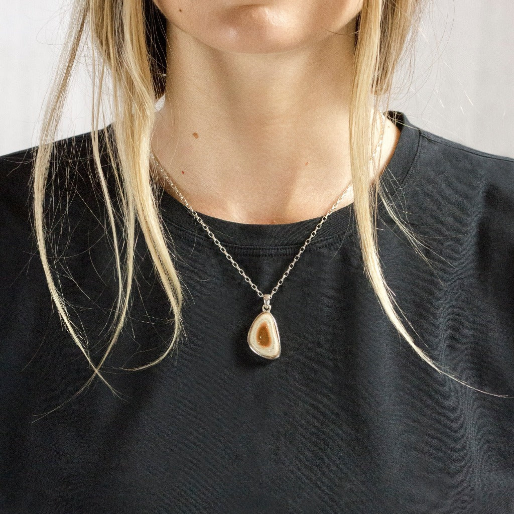 Model Wearing Imperial Jasper Necklace