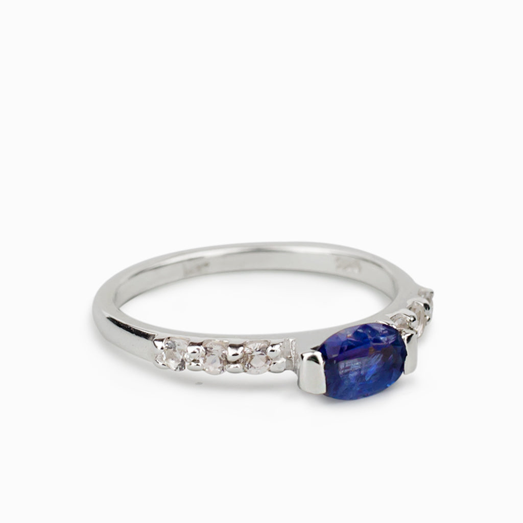 Kyanite & White Topaz Ring