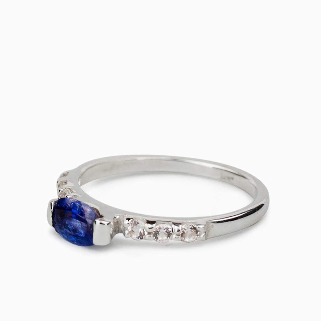 Kyanite & White Topaz Ring