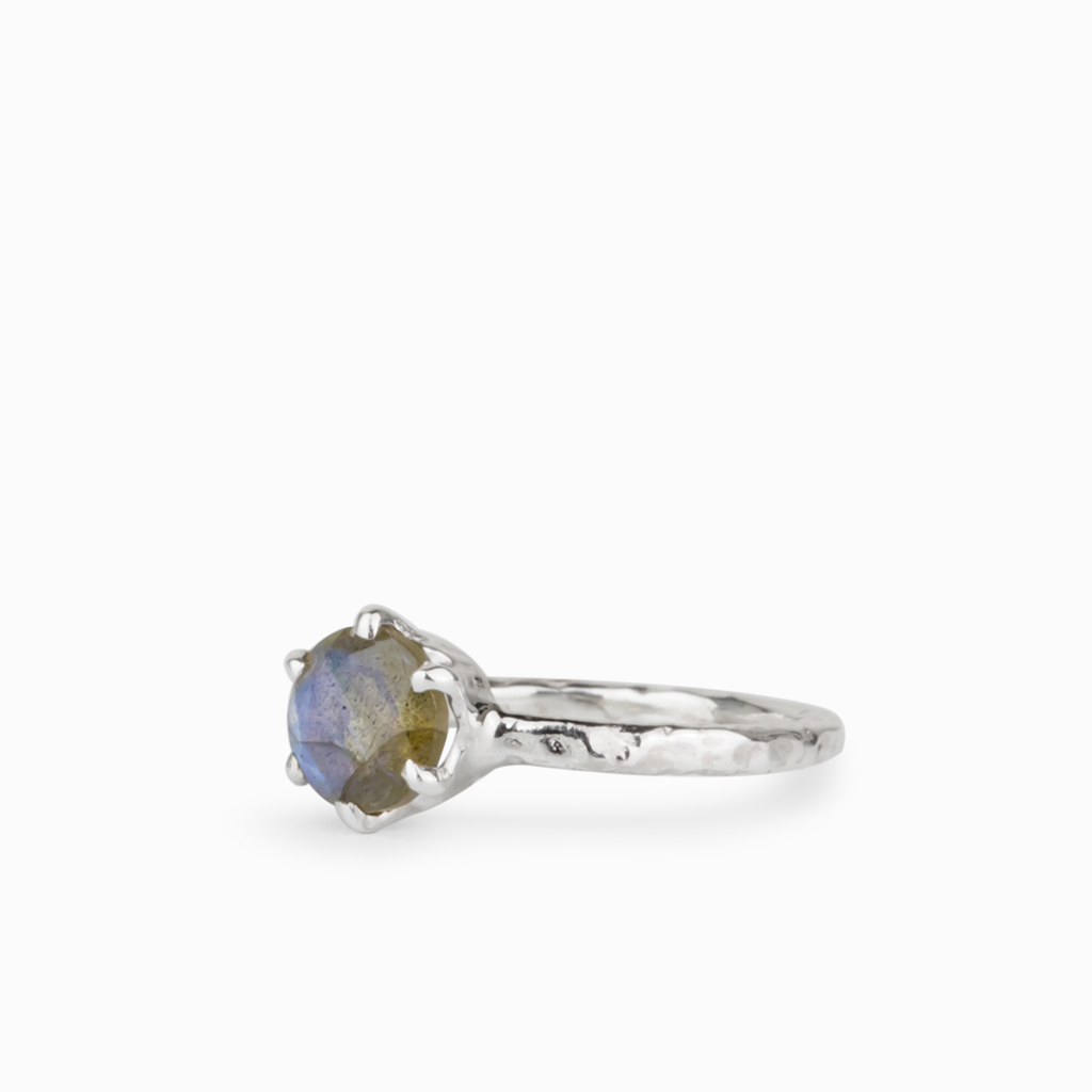 Labradorite Gemstone Ring in Sterling Silver Made In Earth