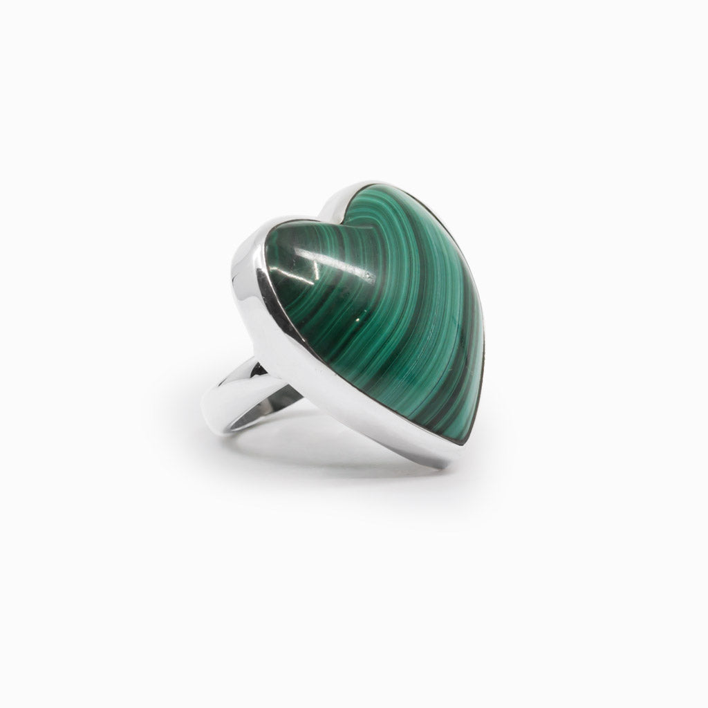 Malachite Heart Ring