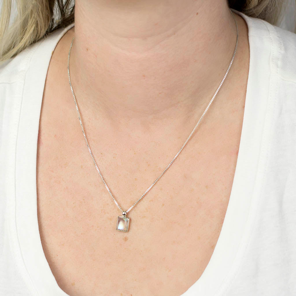 Rainbow Moonstone Necklace on Model