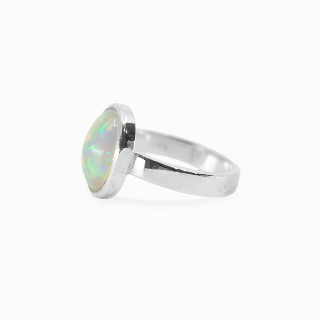 Cabochon Precious Opal Ring