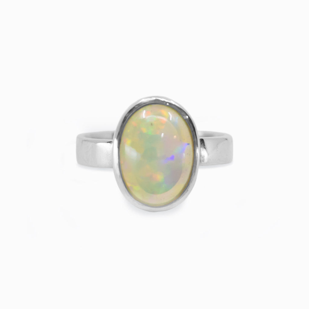 Cabochon Precious Opal Ring