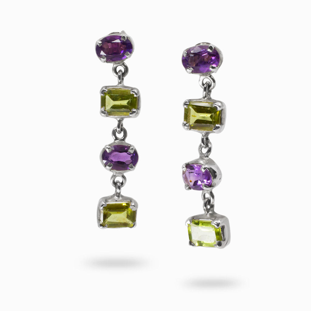 Amethyst and clearance peridot earrings