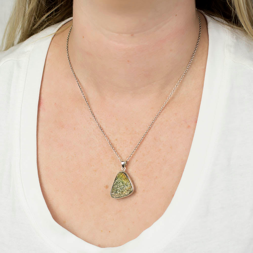 Rainbow Pyrite Necklace on Model