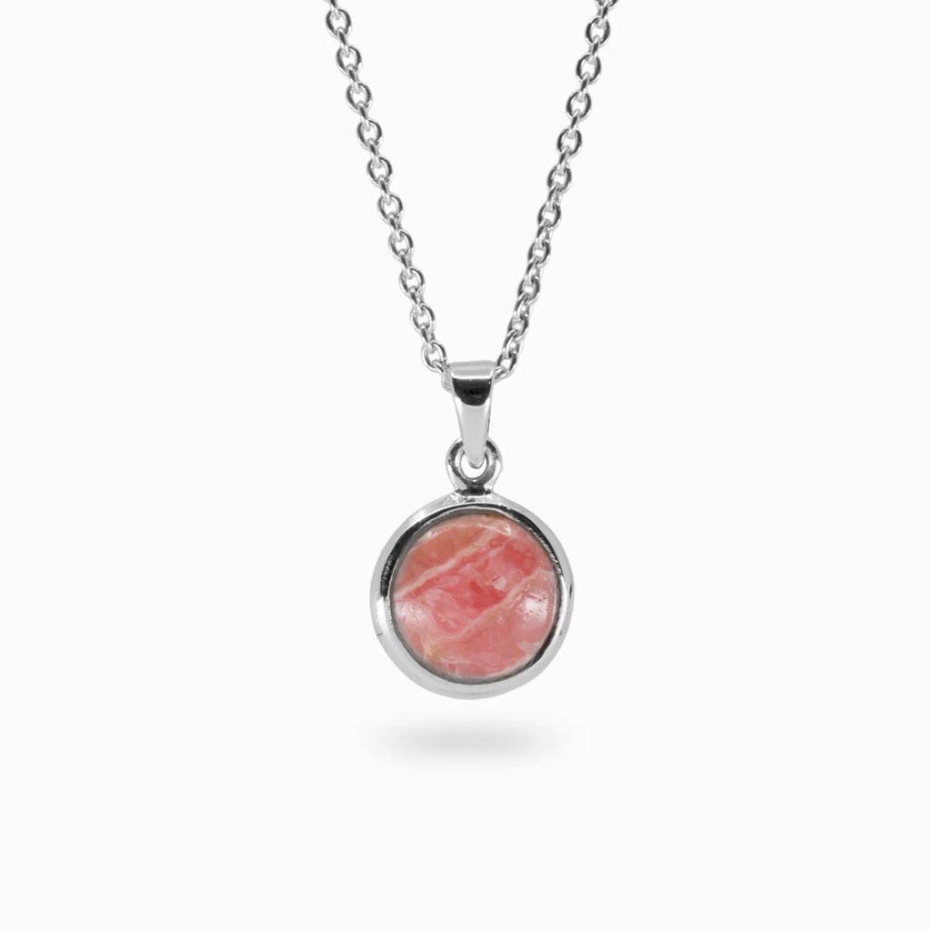 Round Cabochon Rhodochrosite Necklace
