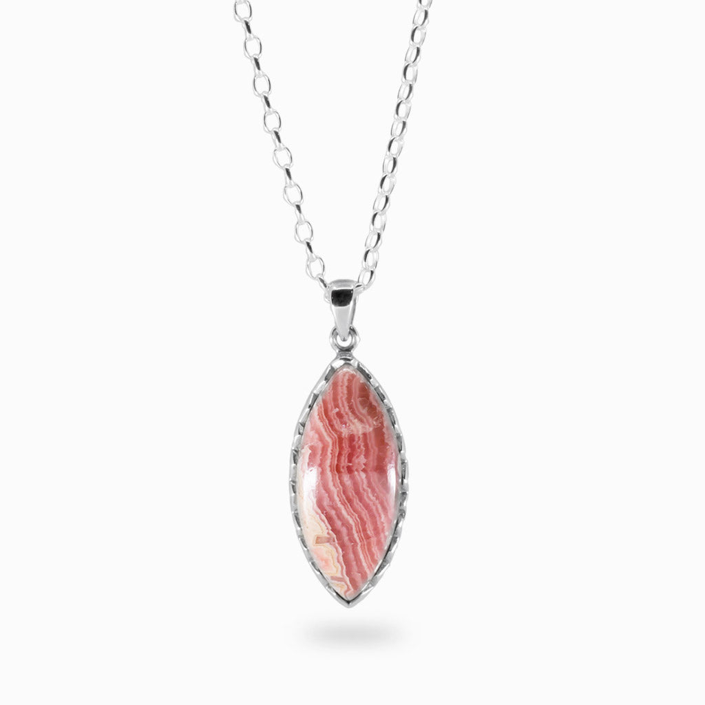 cabochon Marquis Rhodochrosite Necklace