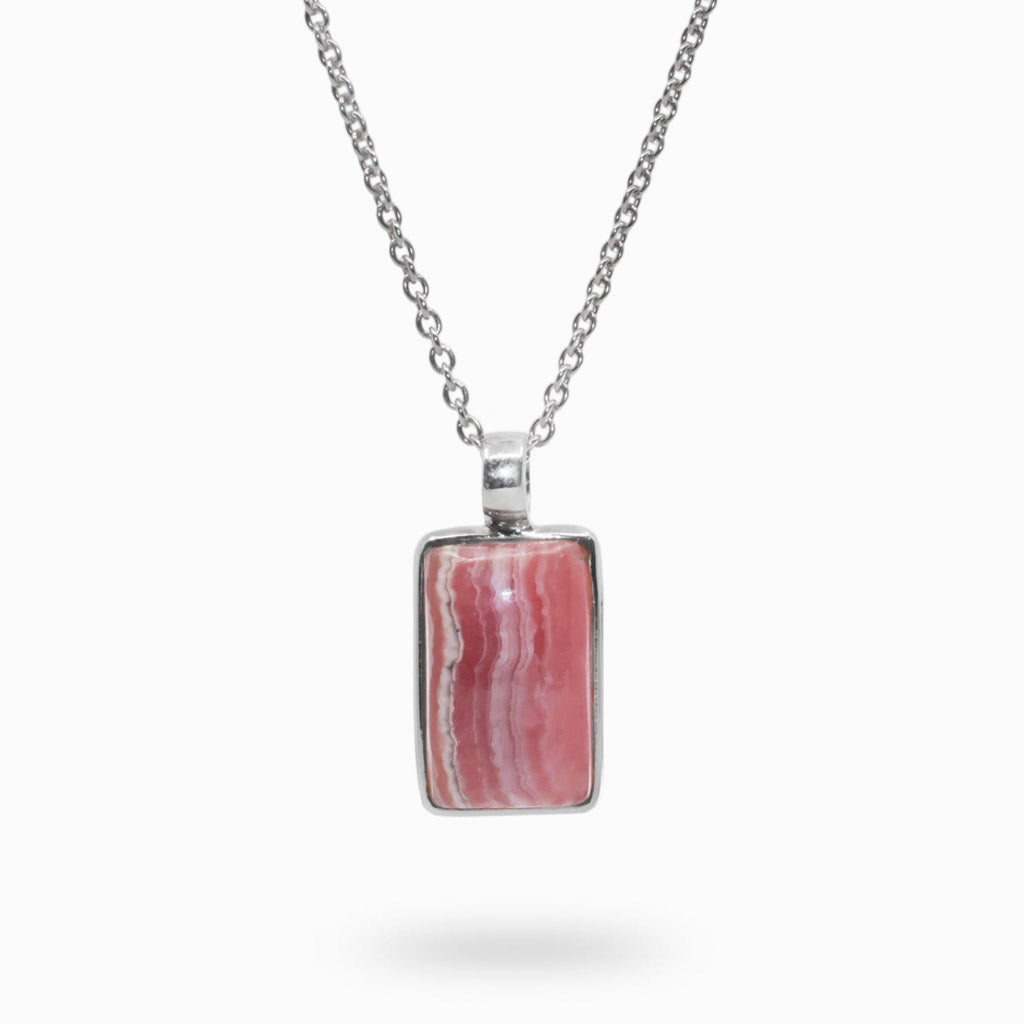 cabochon rectangle Rhodochrosite Necklace