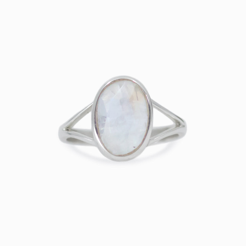 Rainbow Moonstone ring
