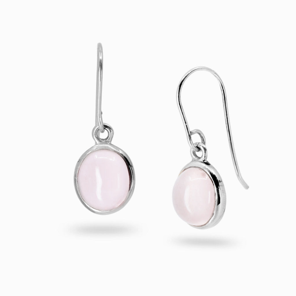 Rose Quartz Drop Earrings Made In Earth