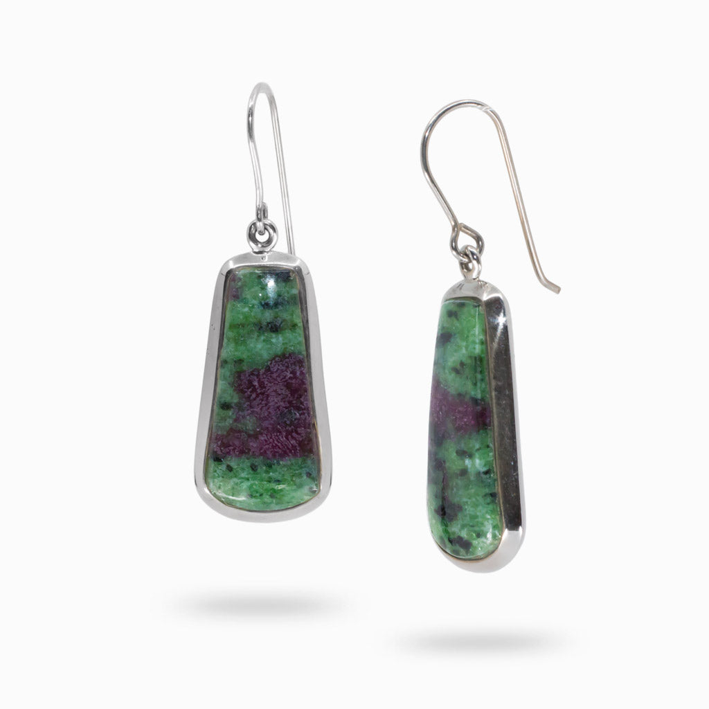 Ruby Zoisite Drop Earrings Made In Earth