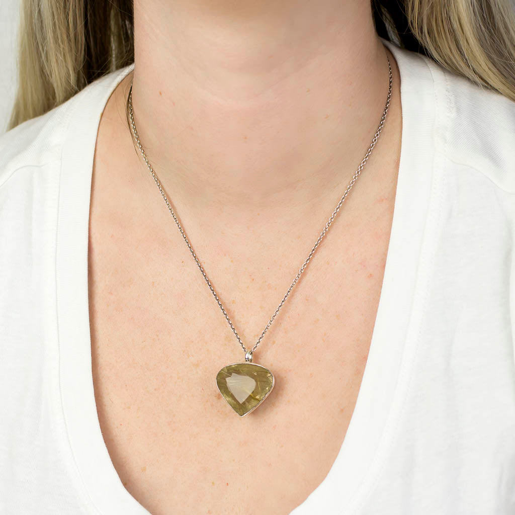 Rutilated Pendant on Model