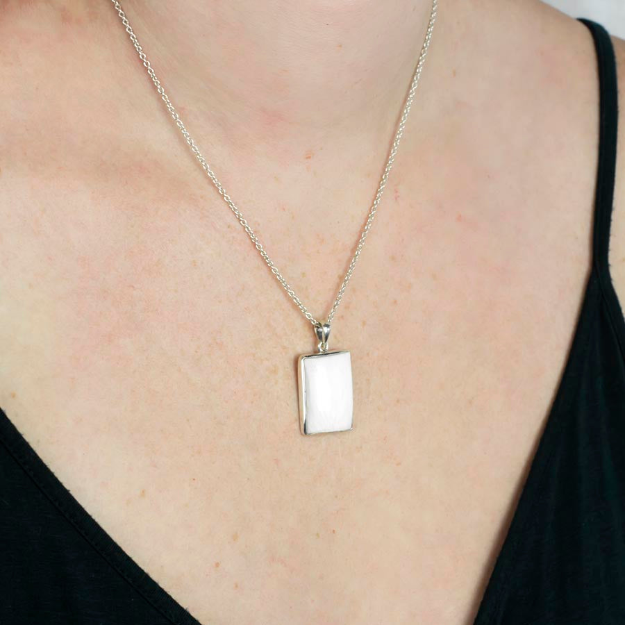 Scolecite Pendant on Model