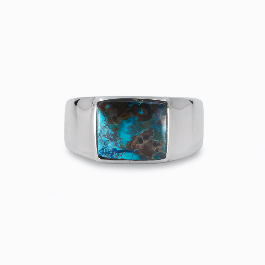 Rectangle Cabochon Shattuckite ring