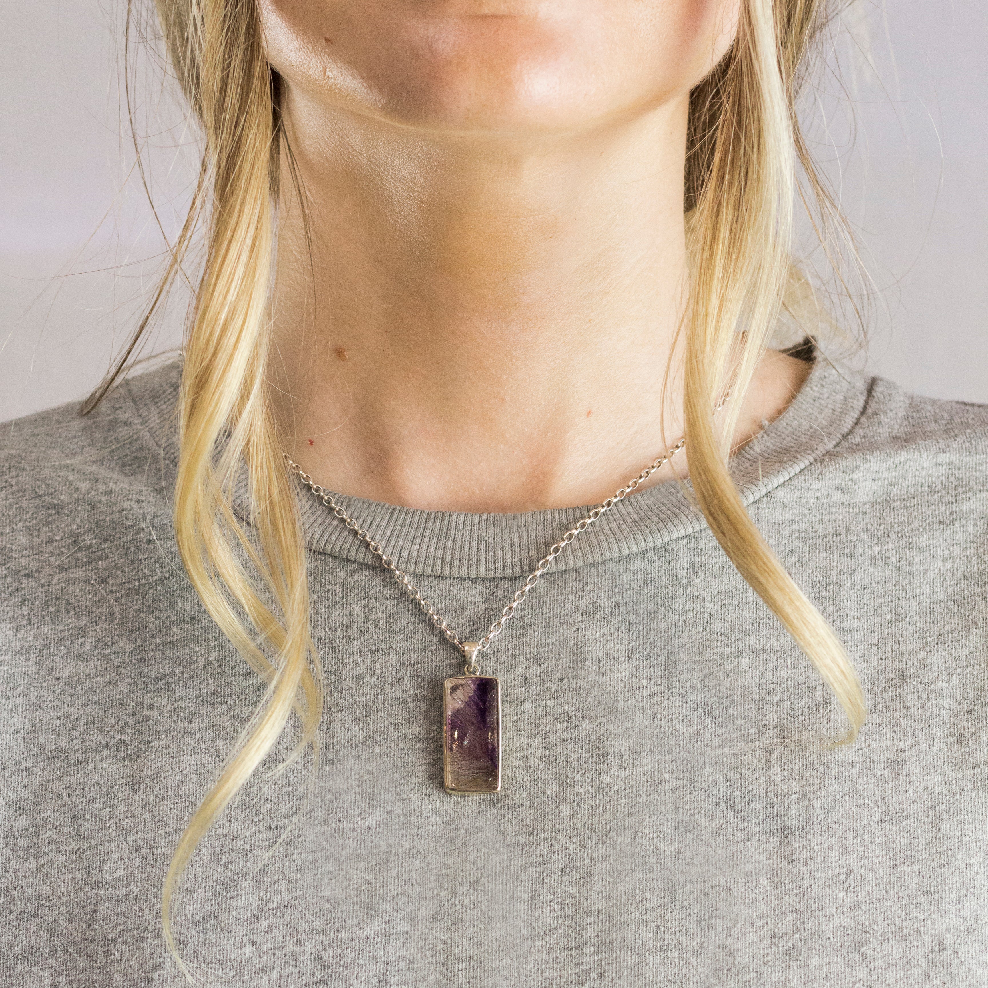 Super Seven Rectangular Necklace in Sterling Silver