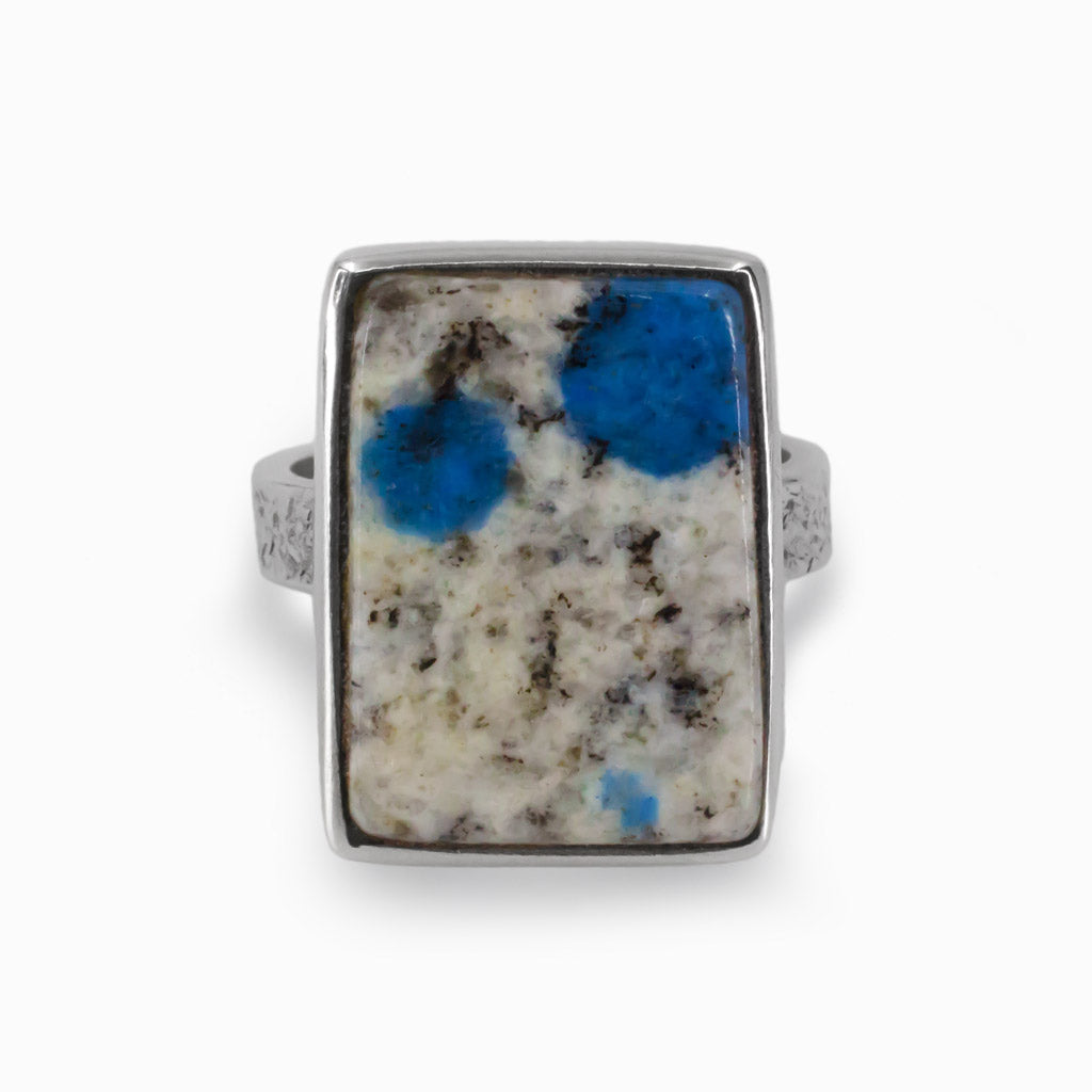 Rectangle Cabochon K2 Jasper Ring in Sterling Silver Made In Earth
