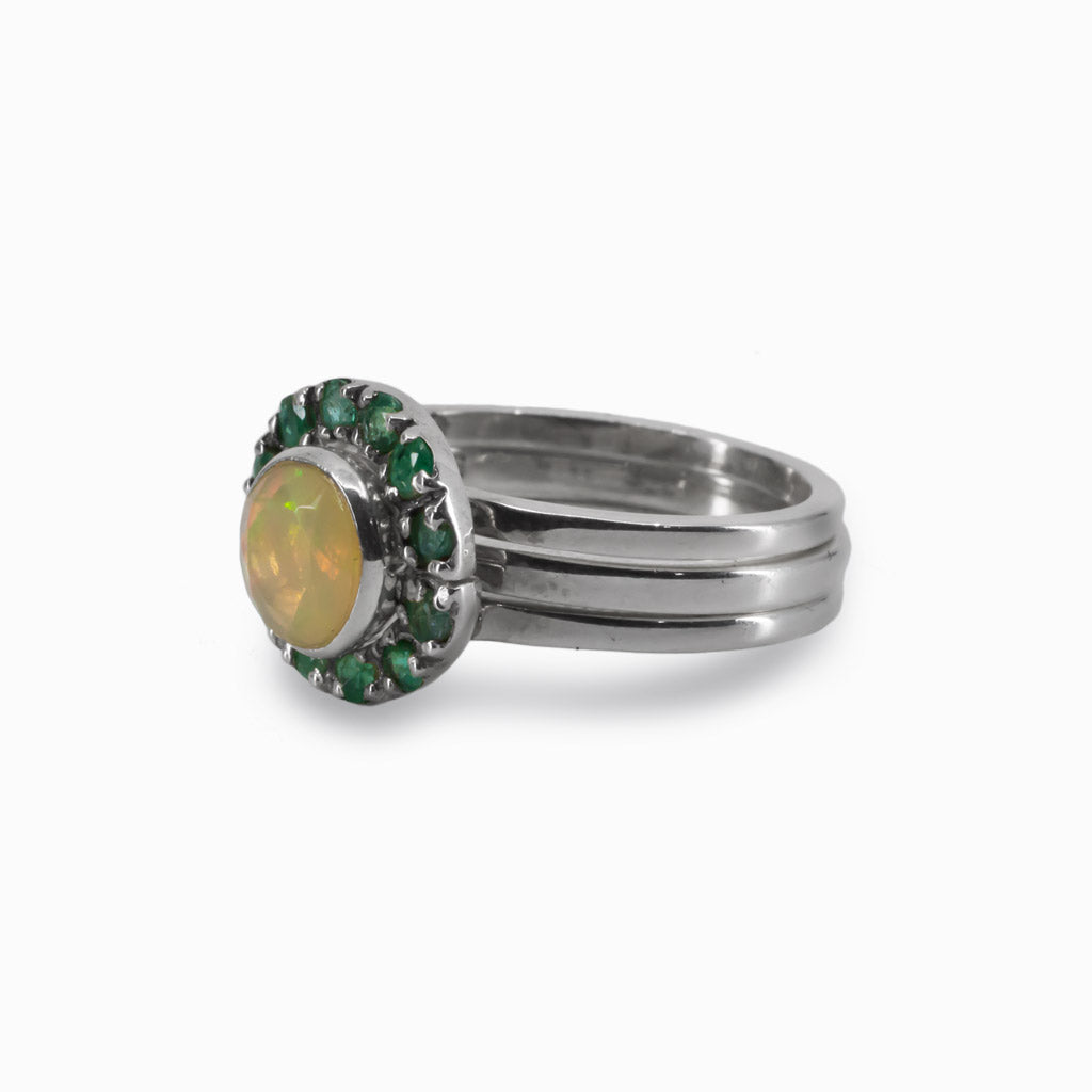 Opal & Emerald Stack Ring