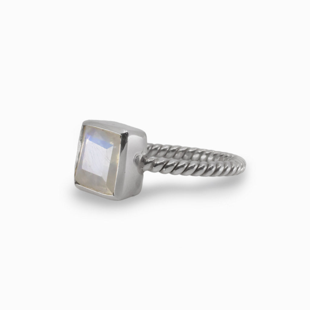 Rainbow Moonstone Ring