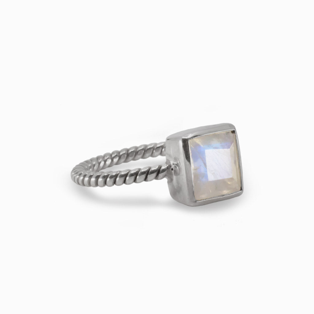 Rainbow Moonstone Ring