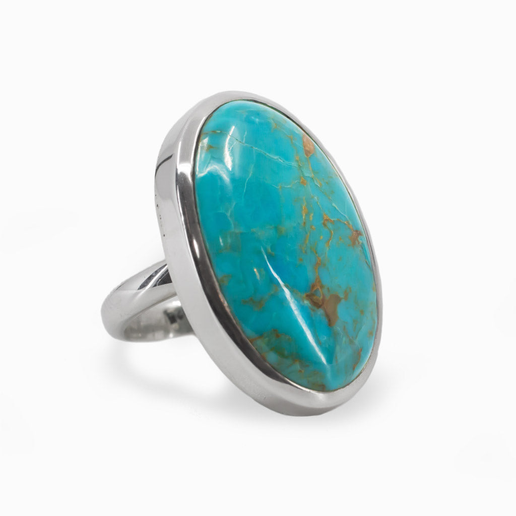 Cabochon Oval Kingman Turquoise ring