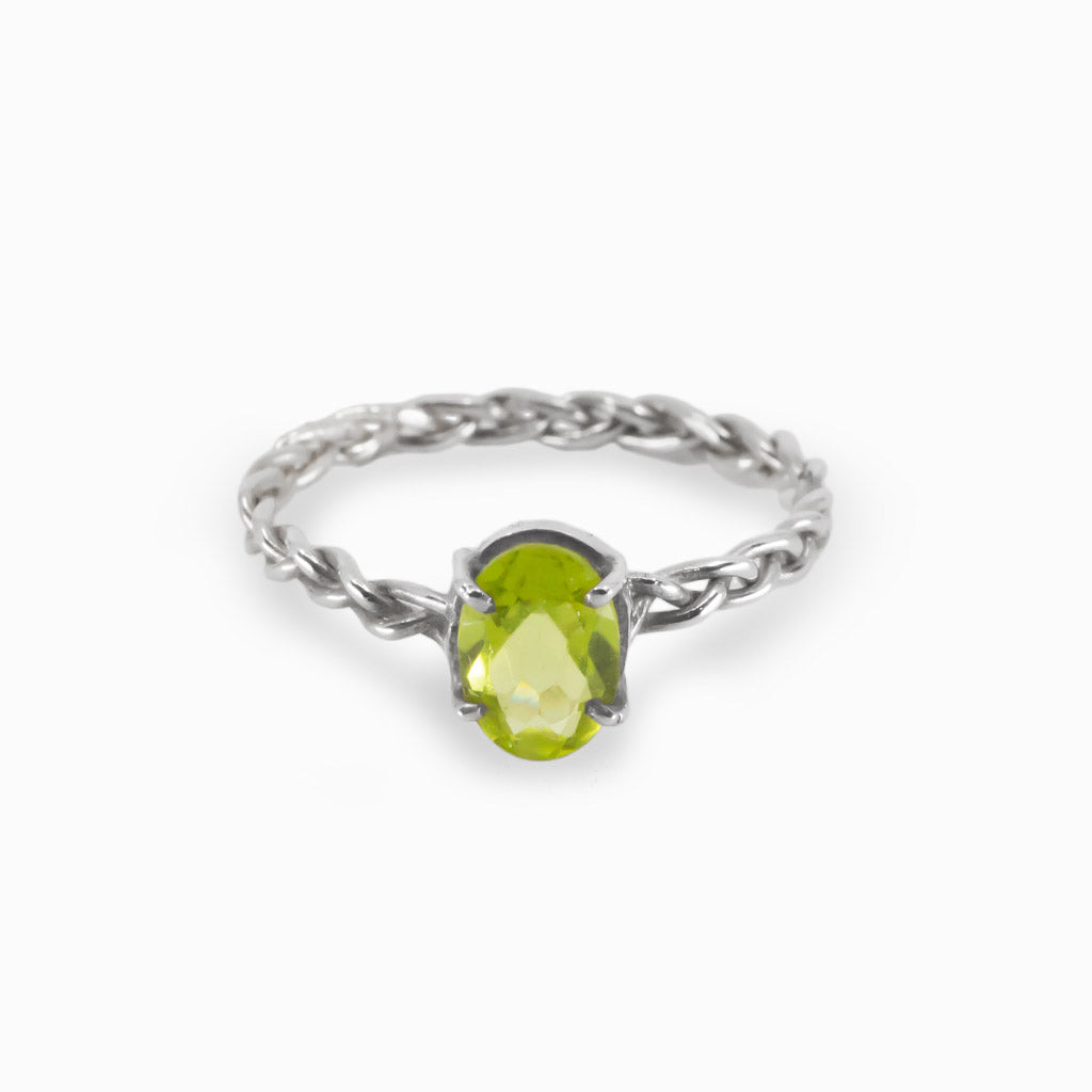 GREEN Peridot Ring Made in Earth