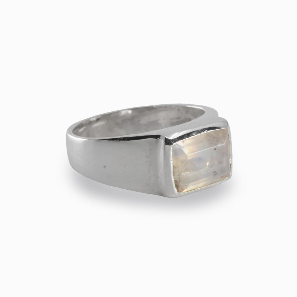 Rainbow Moonstone Ring