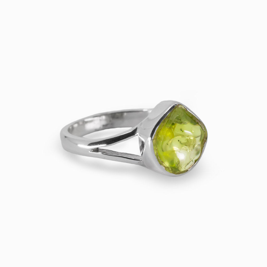 Raw Peridot Ring
