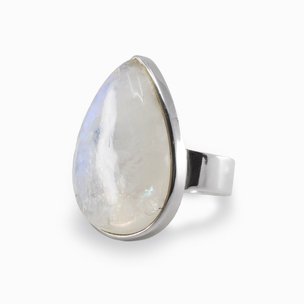 Rainbow Moonstone Ring