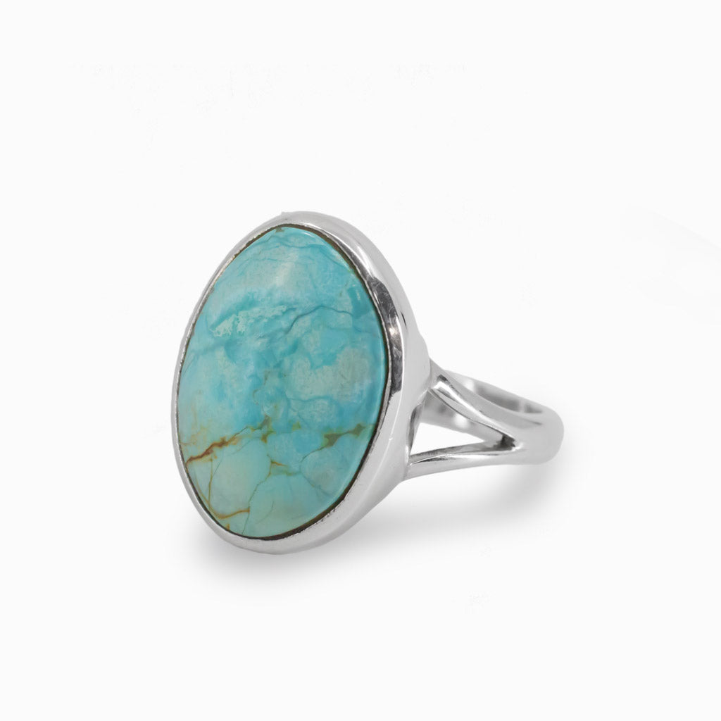 Split Band Cabochon Amaroo Turquoise Ring Made In Earth