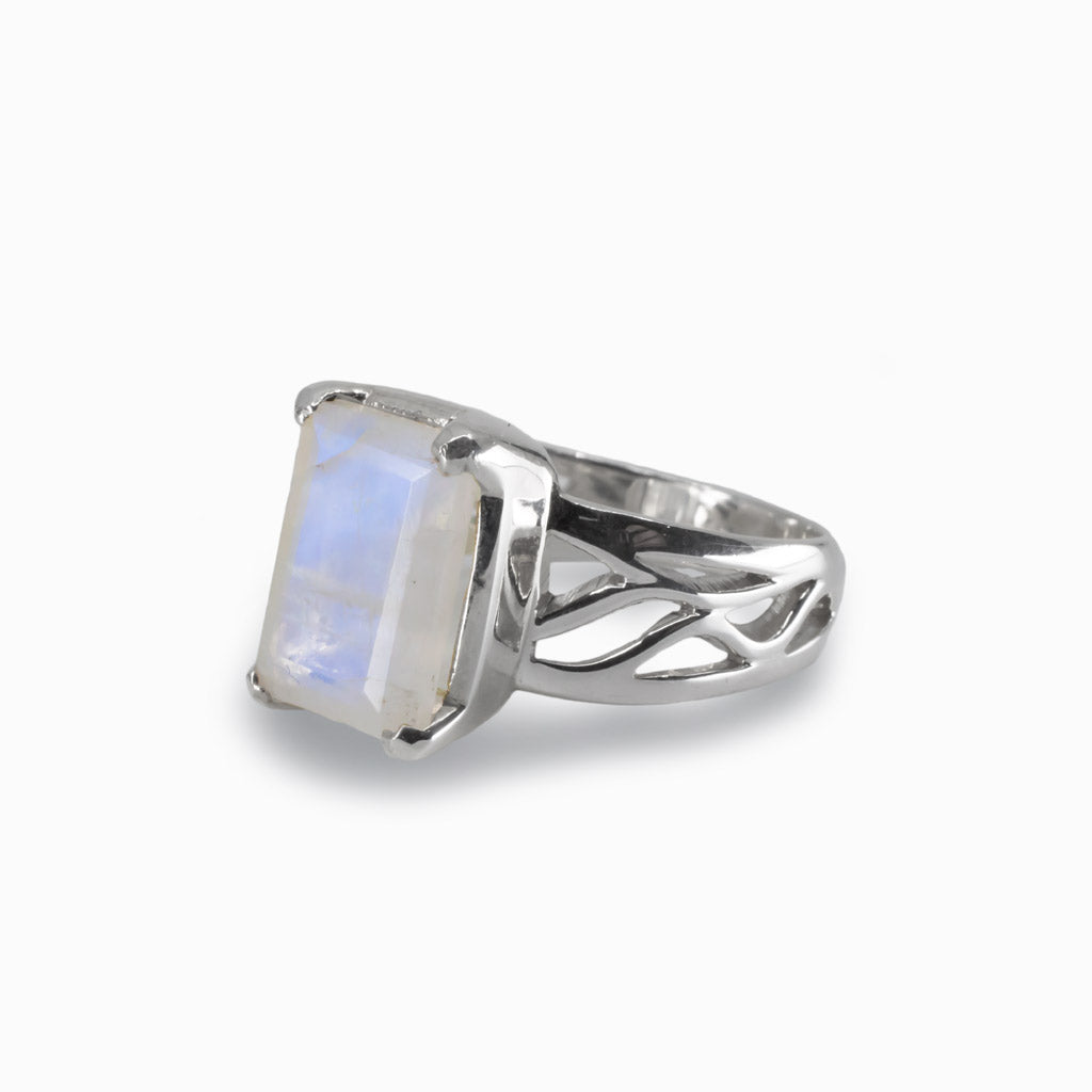 Rainbow Moonstone Ring