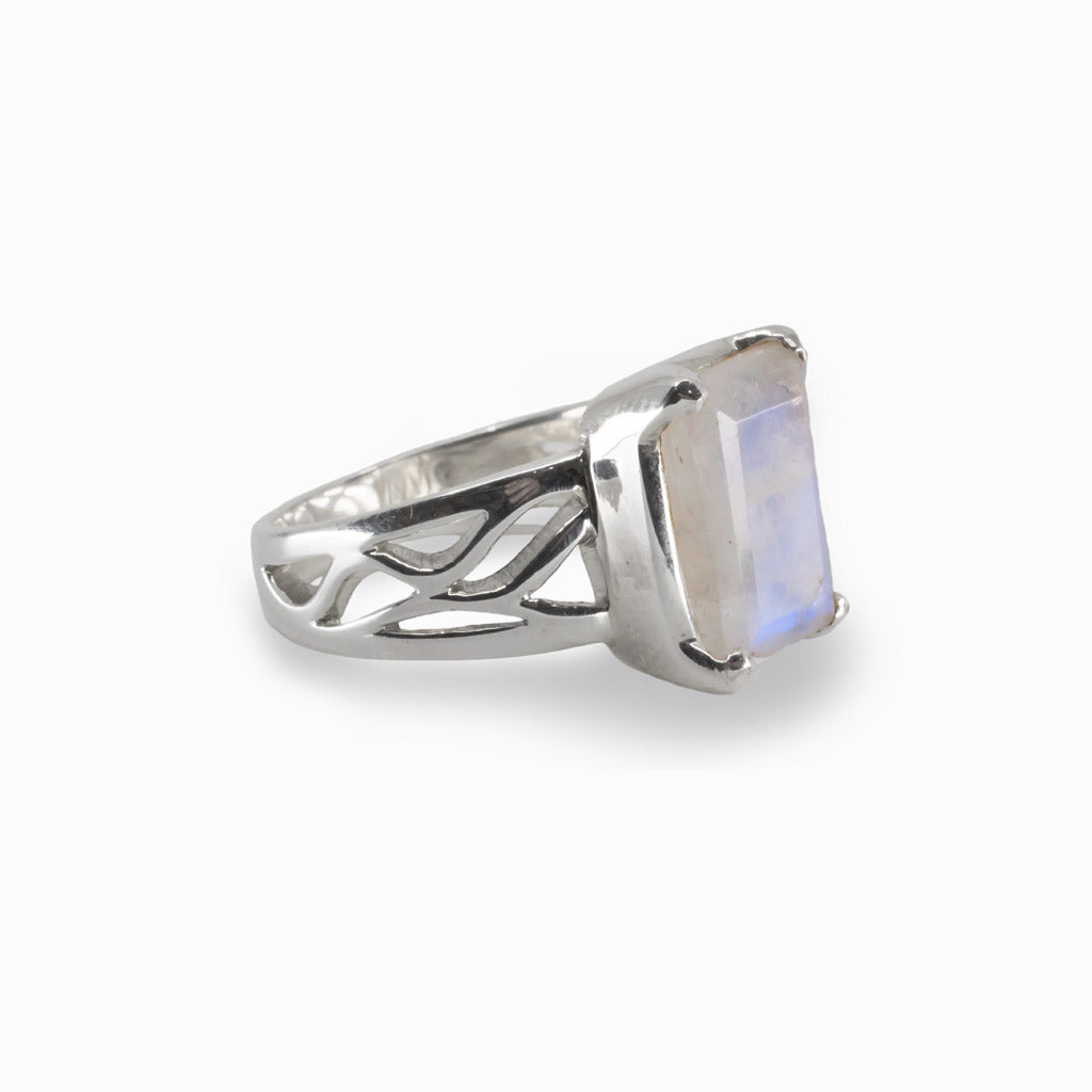 Rainbow Moonstone Ring