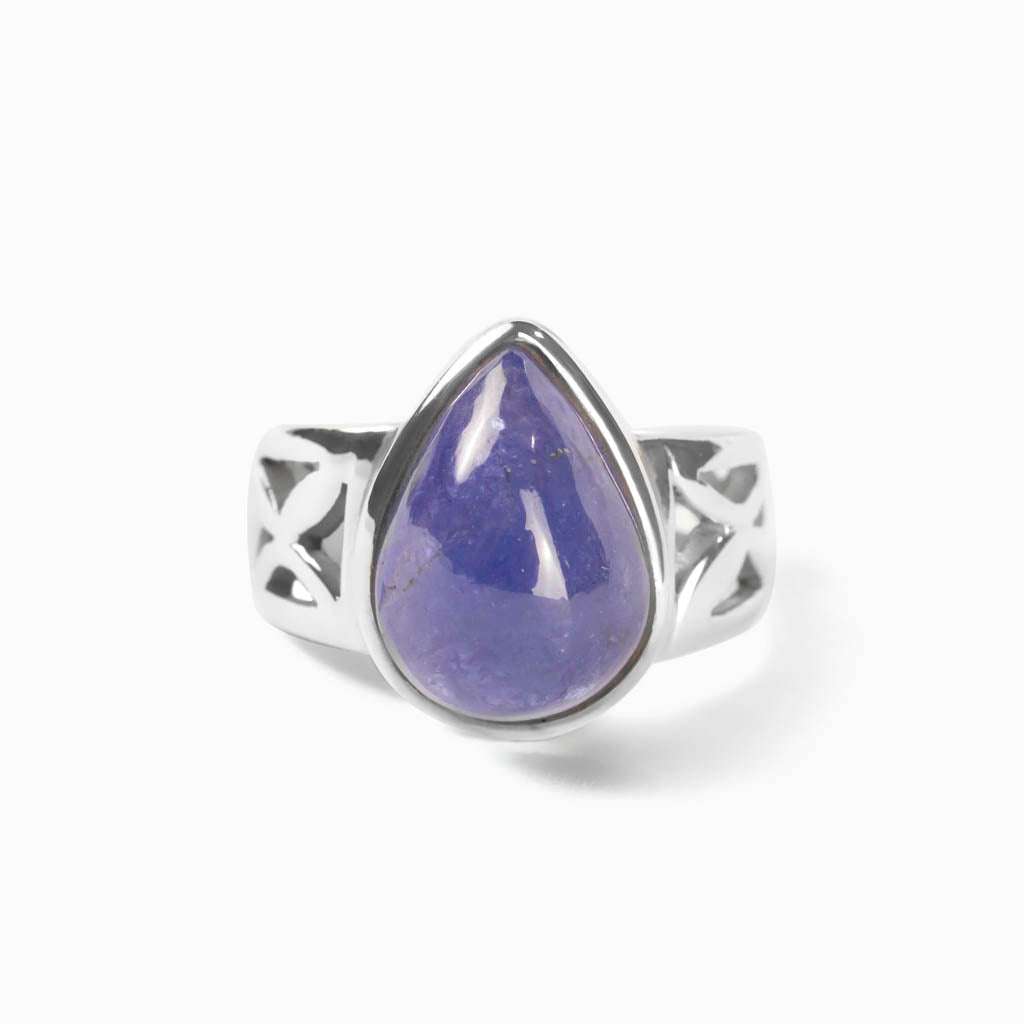 Lavender Tanzanite Teardrop Ring Made in Earth