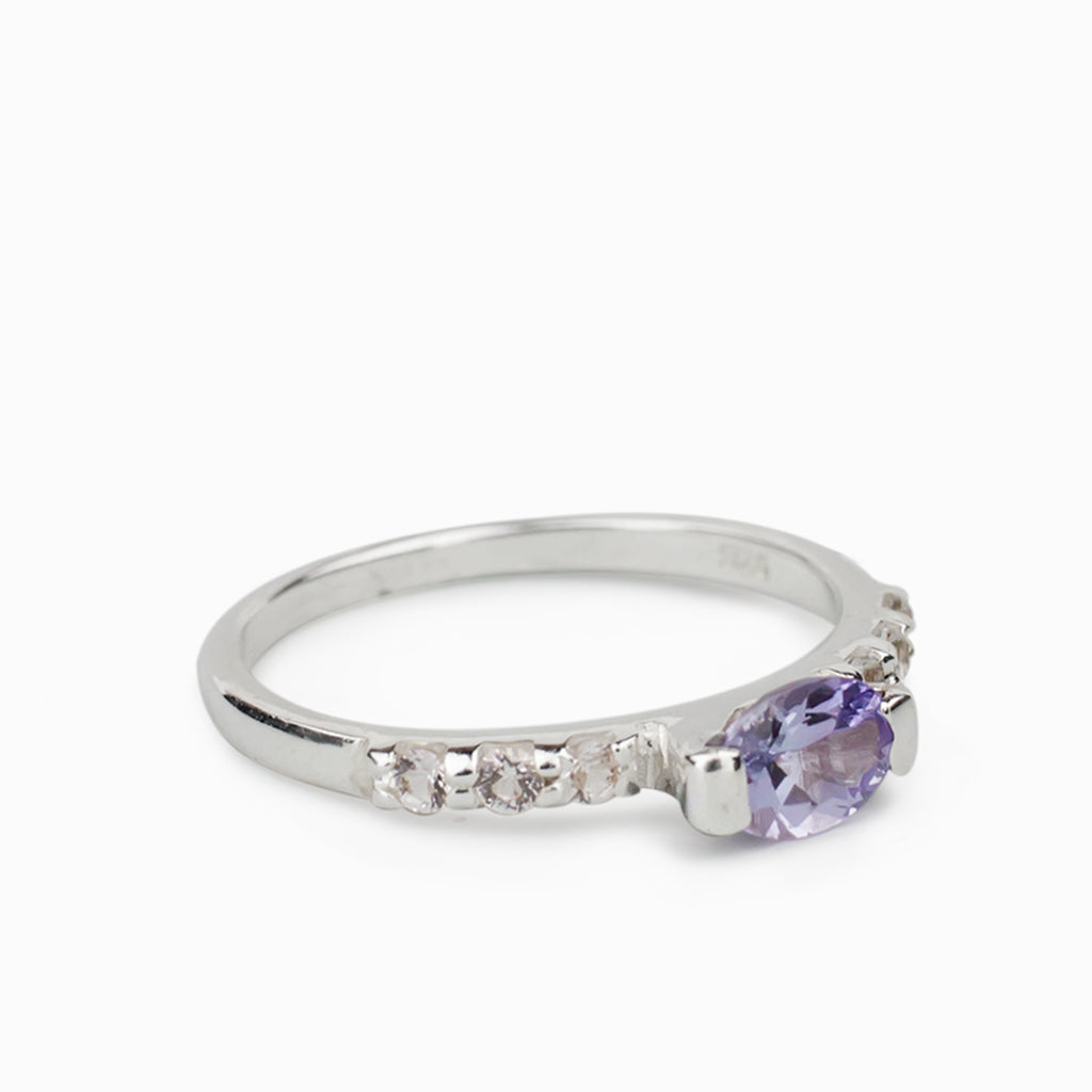 Tanzanite & White Topaz Ring