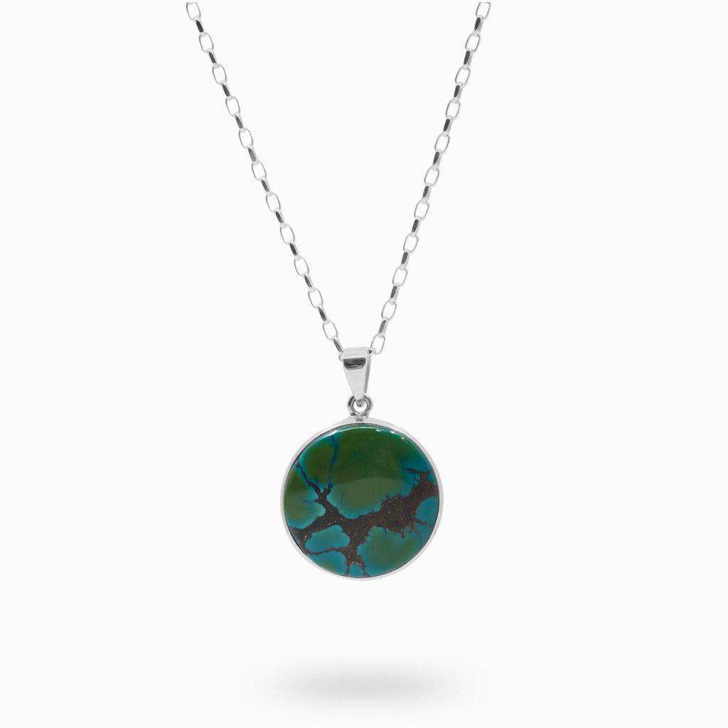 Round cabochon Tibetan Turquoise necklace