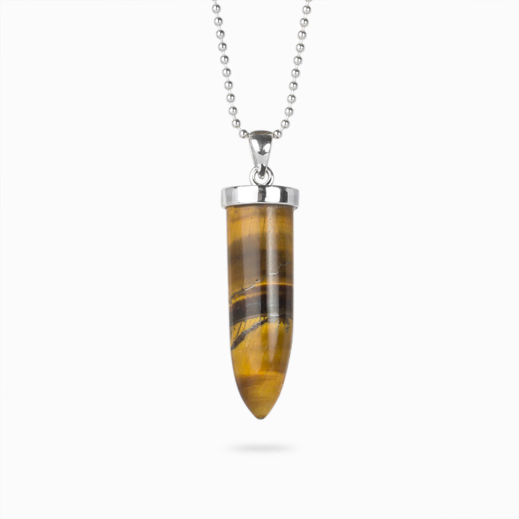 Tiger Eye Bullet Necklace