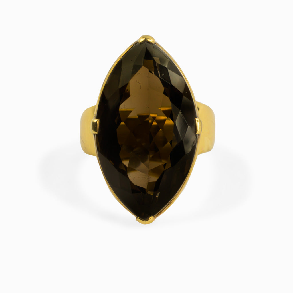 Dark brown Smokey Quartz Ring Made in Earth