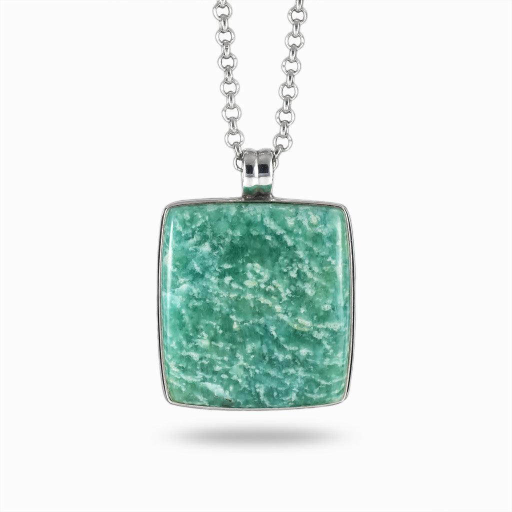 SQUARE CABOCHON AMAZONITE NECKLACE